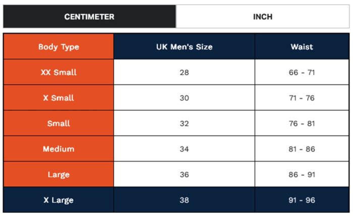 Zone3 Size Chart - Foto: Zone3
